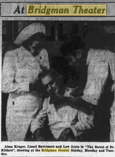 Bridgman Theatre - Dec 16 1939 Article (newer photo)